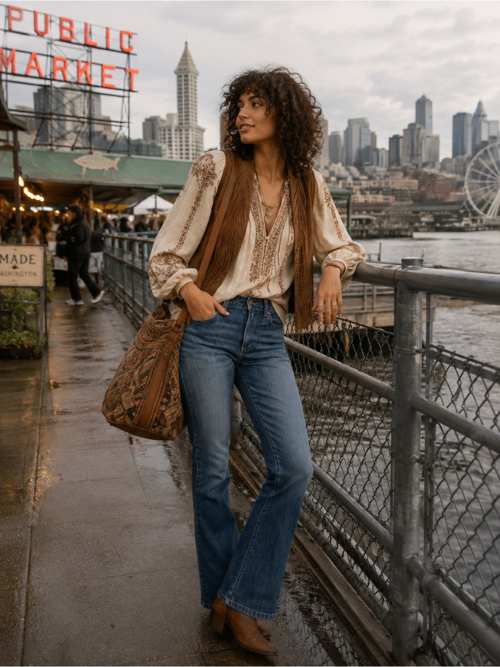 PAIGE Manhattan Bootcut Jeans – Medium Wash Stretch Denim